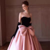 High-end Evening Dress Black Bow Princess Dress Engagement