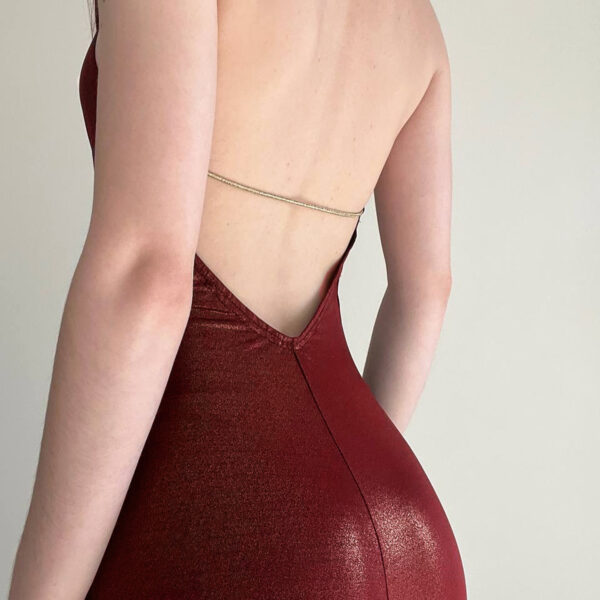 Solid Color Casual Retro-style Halter Bodycon Dress