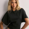 Summer Batwing Sleeve T-shirt Ins Fashion Round Neck Pullover Short-sleeved Tops