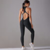 Solid Beauty-back Long Pants Bodysuit Women Sports Clothing