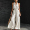 V-neck Halter Neck Jumpsuit For Women