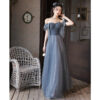 Blue Evening Dress Women's Banquet High-end Affordable Luxury Fairy High-end