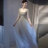 Light Luxury Minority Banquet Silver Paillette Toast Dress Bride's High Sense