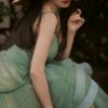 European And American New Women's Suspender Long Bridesmaid Dress