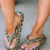 Leopard Print Thick Sole Flip Flops