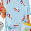 Light Blue Patriotic Sequin Popsicle T Shirt