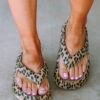 Leopard Print Thick Sole Flip Flops
