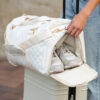 White Rhombus Textured Waterproof Travel Duffel Bag