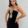Strapless Luxury Diamond Elegant Celebrity Party Evening Dress
