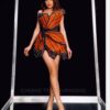 Fashionable irregular patchwork elegant beaded tight mini dress