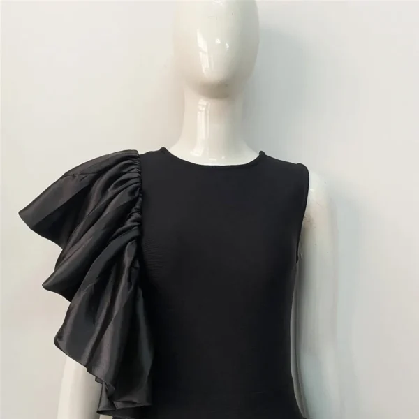 Ruffle Edge Elastic Slim Fit Bandage Dress Evening Dress
