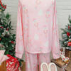 Pink Christmas Tree Nutcracker Print 2pcs Lounge Pant Set