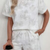 White Woodland Camouflage Casual 2pcs Short Set