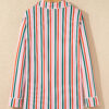 Pink Stripe Christmas Long Sleeve Shirt Style Lounge Dress