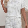 White Woodland Camouflage Casual 2pcs Short Set