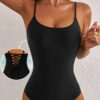 Dearlove Black Thin Strap Strappy Lace-up Open Back One Piece Swimsuit