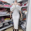Luxury One-Shoulder Halter Neck Rhinestone Bowknot Fitted Bandage Dress