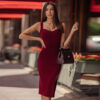 Sexy Vest Long Skirt Net Red Square Neck Sleeveless Dress