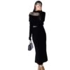Elegant Lace Sexy Formal Black Dress