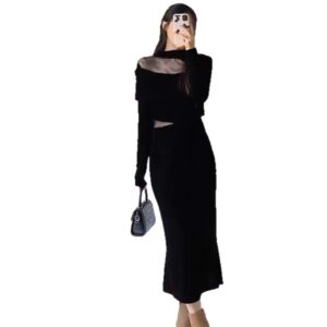 Elegant Lace Sexy Formal Black Dress