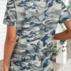 Pink Camouflage Print Crew Neck T Shirt