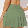 Green Criss Cross Waist Flared Swim Skirt
