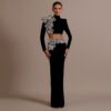 Bandage skirt set long skirt two-piece set party dress