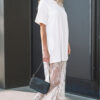 Black Floral Patchwork Short Sleeve T Shirt Loose Maxi Dress