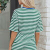 Yellow Stripe Drop Shoulder Boxy Casual Terry Short Set