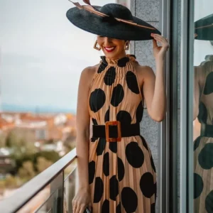 Women's Polka Dot Dress Summer  Woman Dress New Pleated Elegant Sleeveless Party A-line Dresses