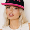 Rose Red Godspeed Letter Embroidered Color Block Cap