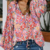 Blue Cakewalk Floral Smocked Blouse
