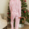 Pink Christmas Tree Nutcracker Print 2pcs Lounge Pant Set