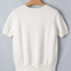 White Wild West Horse Head Printed Short Sleeve Sweater
