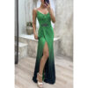 Elegant Party Strapless Slit Dress Loose Flare Dress