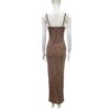 571135084 Water Diamond Nail Beads Sexy Low cut High Split Strap Luxury Party Dress