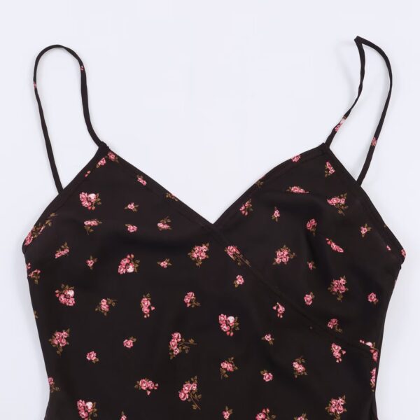 567620066 Flower print lingerie style MIDI dress