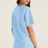 Mint Green V Neck Drop Shoulder Tee and Patchwork Drawstring Elastic Waistband Shorts Set