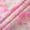 Pink Ribbon Knot Front Floral Short Puff Sleeve Blouse