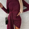New hot stamping fashionable long sleeved dress casual party high neck dress