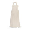 Fitted Strapless Mesh Halter High Slit Hem Long Dress