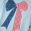 Beau Blue Plus Size Patriotic Bow Patchwork Graphic T-Shirt