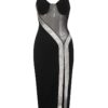 Transparent Mesh Patchwork Mesh Party Dresses
