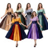 567616379 Patchwork Flutter Sleeves Princess Style Formal Gown Puffy Dress