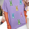 Wisteria Sequin Easter Bunny Patched Tee