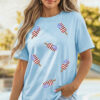 Light Blue Patriotic Sequin Popsicle T Shirt