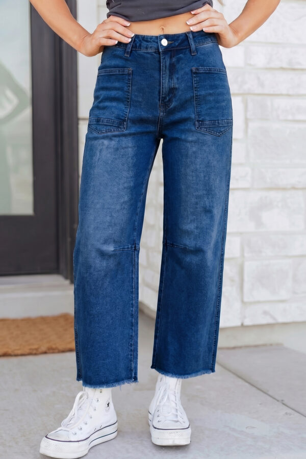 101803028-3a10c930d35fb1f5.jpg Sail Blue Frayed Cropped Straight Jeans