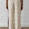 Beige Leopard Print Side Stripe Detail Loose Drawstring Pants