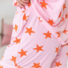 Pink Stars Short Sleeve Shirt and Shorts Bamboo Pajama Set