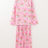 101729232-3e3da9aa4a5a1b19.jpg Pink Santa Claus Snowflake Long Sleeve Shirt Christmas Pajama Set